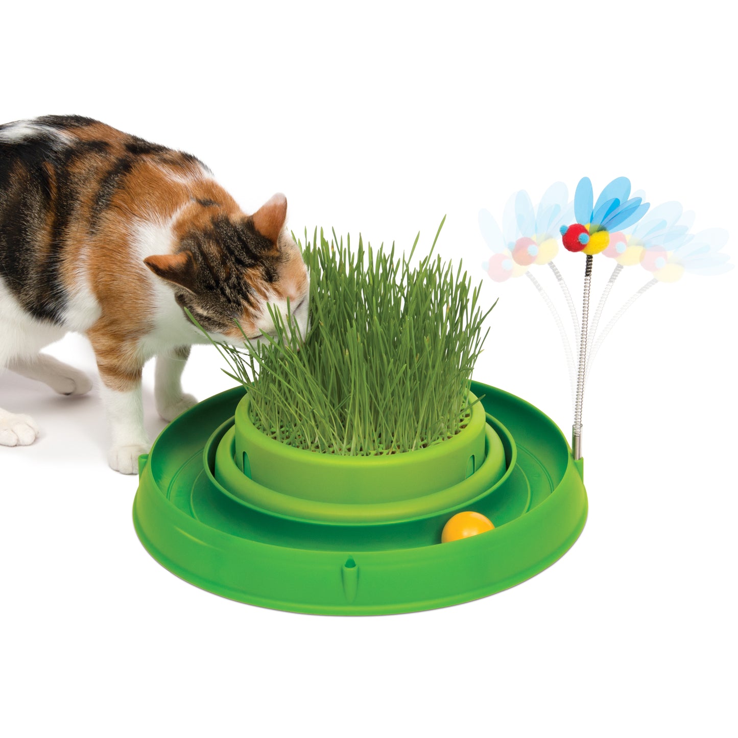 Catit Play Circuit Ball Toy With Grass Planter