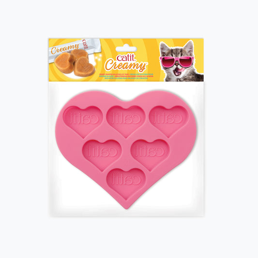 Catit Creamy Heart Shaped Ice Pop Tray