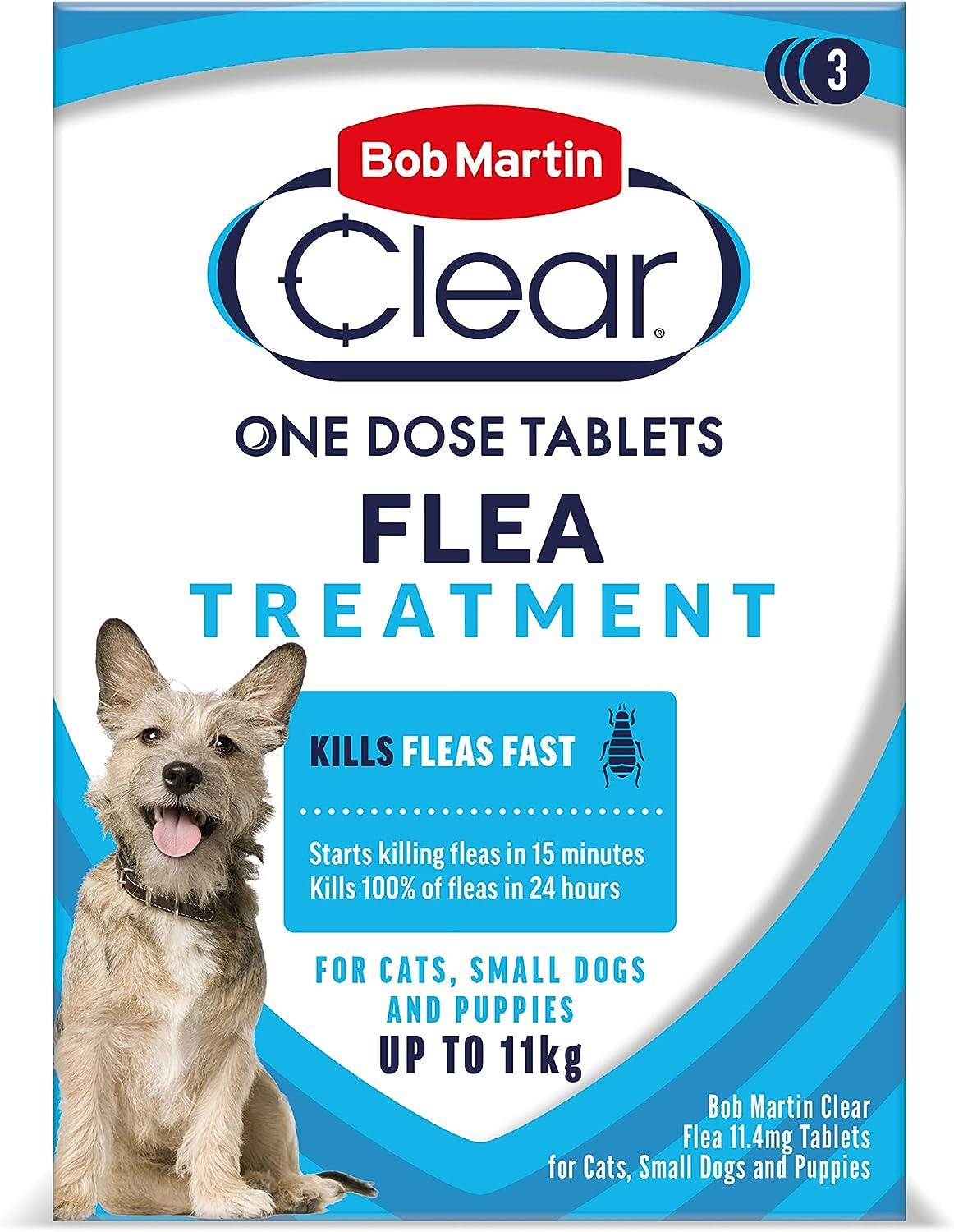 Bob Martin Clear One Dose Flea Tablets Small Dog Up to 11Kg 3 Tablets