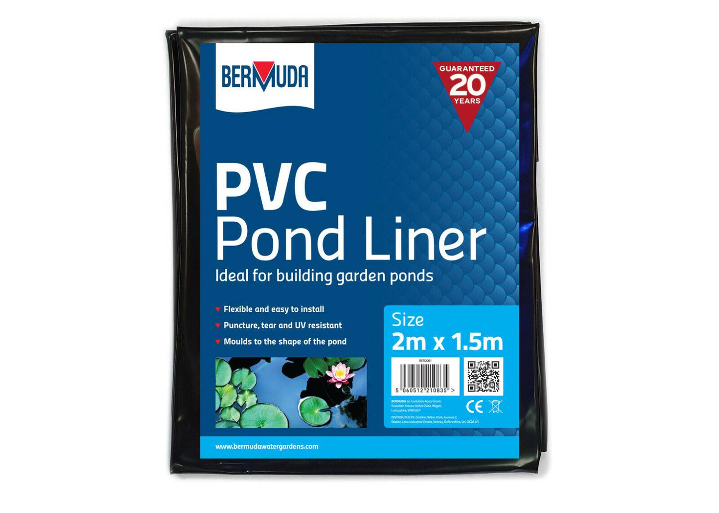 Bermuda Pre Packed PVC Pond Liner 0.33mm, 2.5 x 2 Mtr