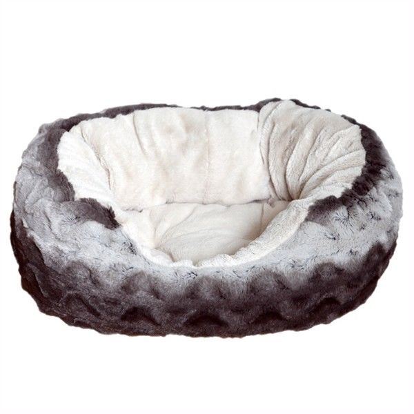 Rosewood 40 Winks Cream / Grey Plush Oval Bed 32"