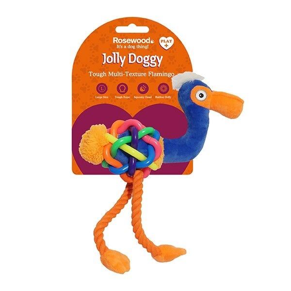 Jolly Doggy Tough Multi Textured Flamingo Large