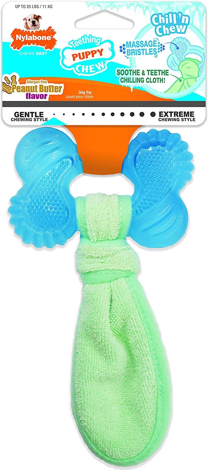 Nylabone Puppy Freezer Bone With Wash Cloth