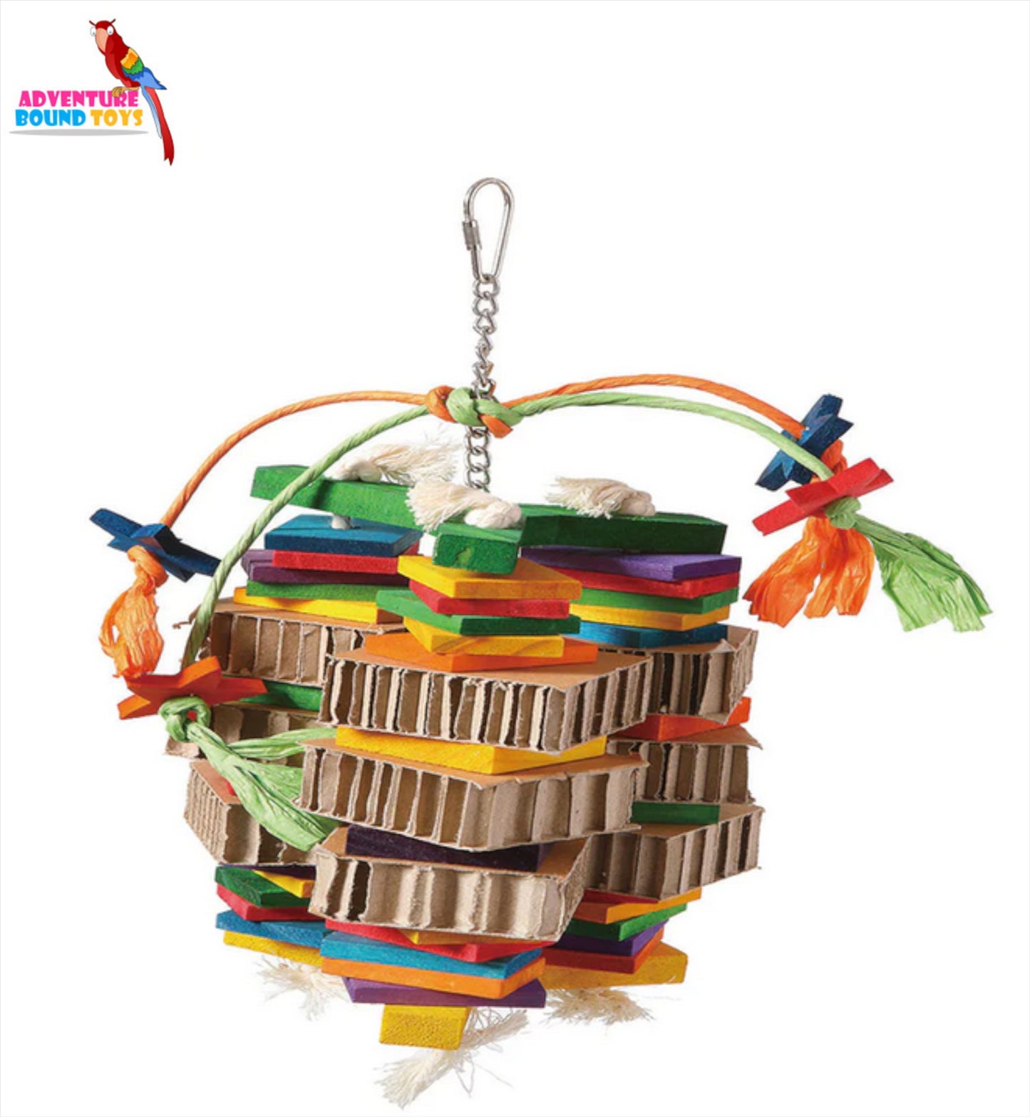 Adventure Bound Triple Dynamite Card Wood & Rope Parrot Toy