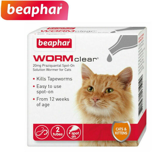 Beaphar Worm Clear Cat Spot On Treatment 2 Tubes