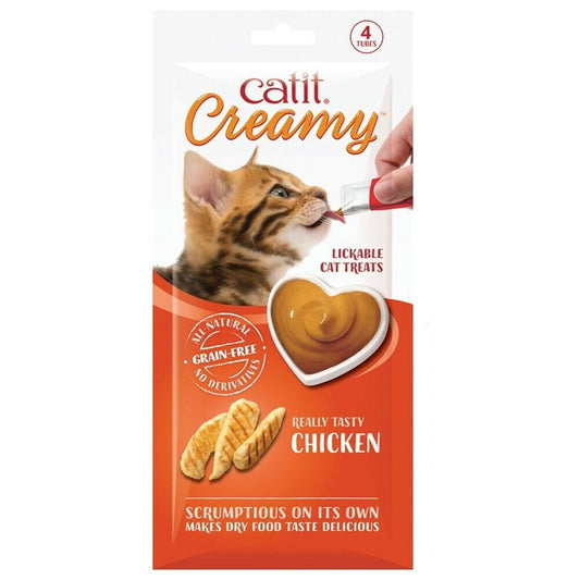 Catit Creamy Treats Chicken 4 X 10g Tubes