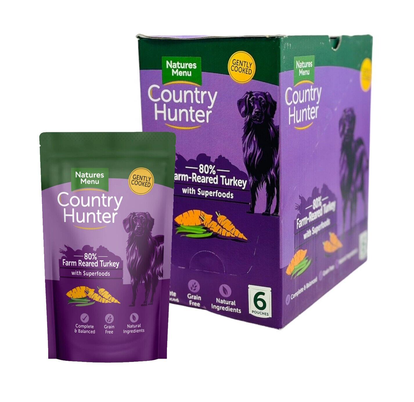 Natures Menu Country Hunter Dog Pouch Turkey 6x 150g