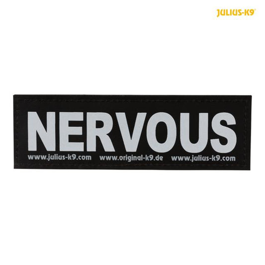 Julius K9 Attachable Harness Label L-Xxl, 'NERVOUS'