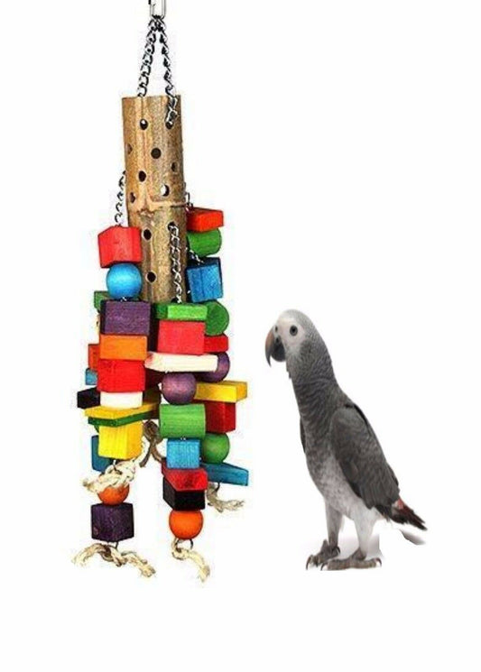 The Bird House Bamboo Puzzle Super Size Parrot Toy