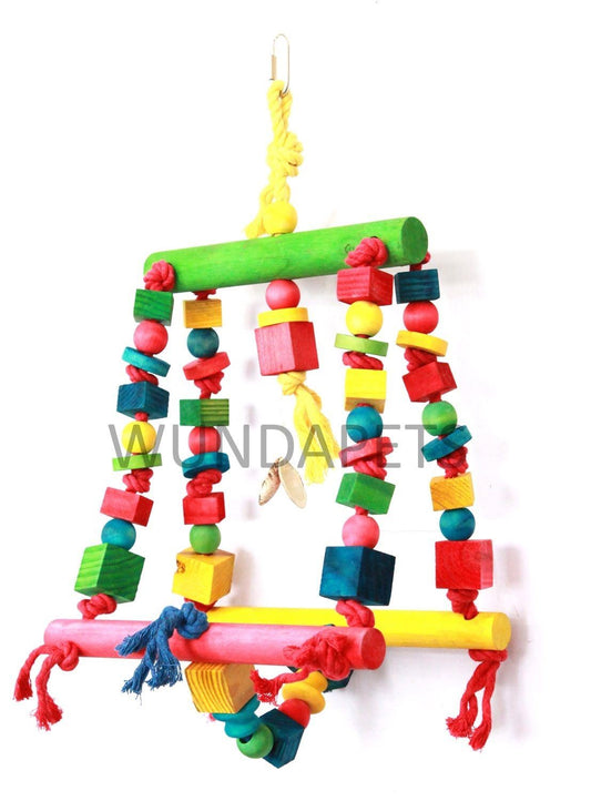 The Bird House Double Swing Wood & Rope Parrot Toy