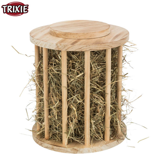 Trixie Large Flamed Wooden Hay Manger With Lid