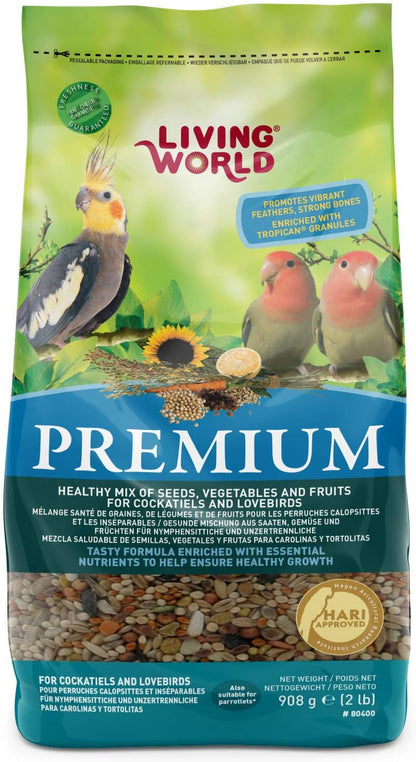 Living World Premium Cockatiel Bird Food 908g