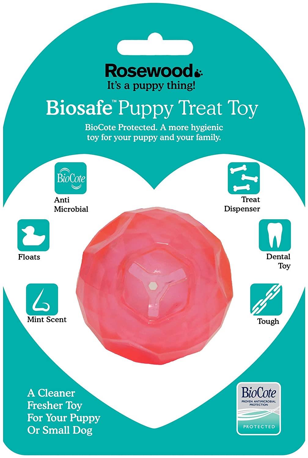 Rosewood Biosafe Puppy Treat Ball Pink