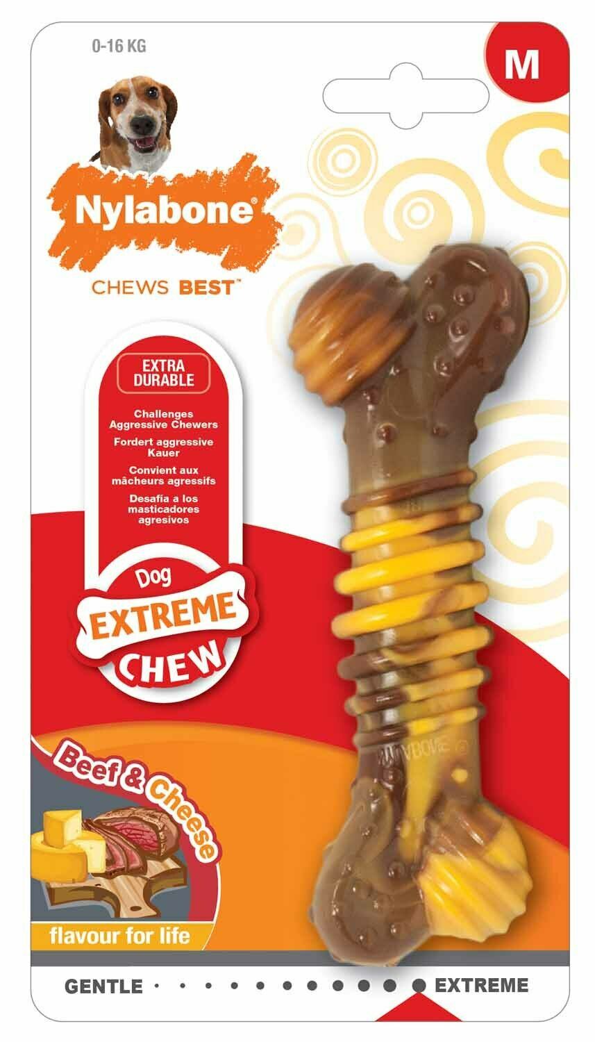 Nylabone Textured Beef & Cheese Bone Medium