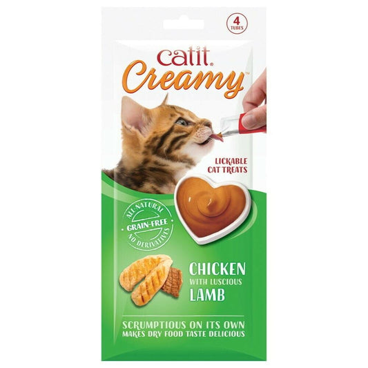 Catit Creamy Treats Chicken & Lamb 4 X 10g Tubes