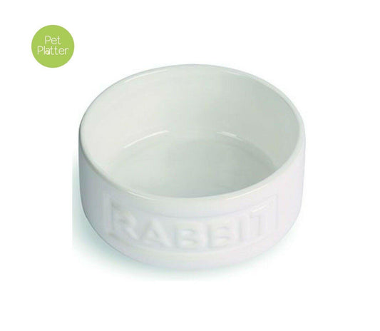 Pet Platter White Rabbit Bowl