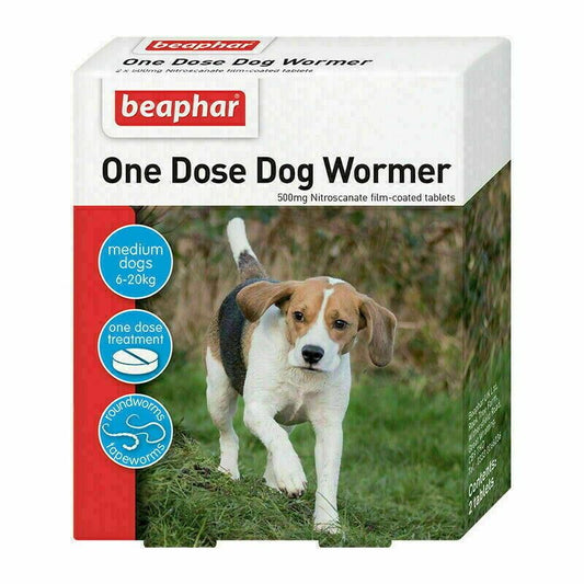 Beaphar One Dose Wormer Medium Dog 2 Tablets