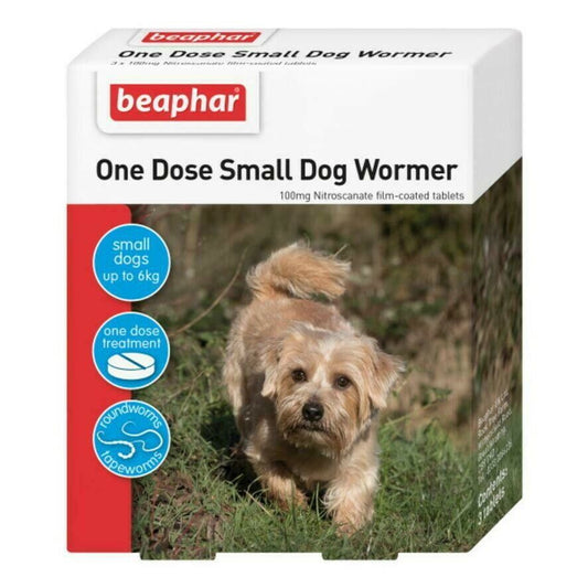 Beaphar One Dose Wormer Small Dog Puppy 3 Tablets