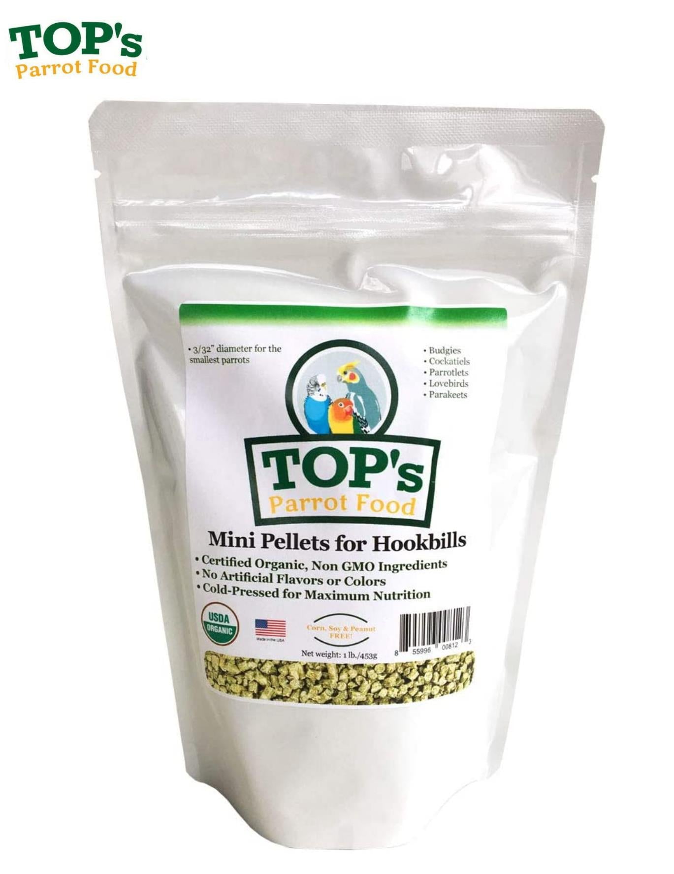 Top's Complete Parrot Food Mini Pellets For Hookbills 453g