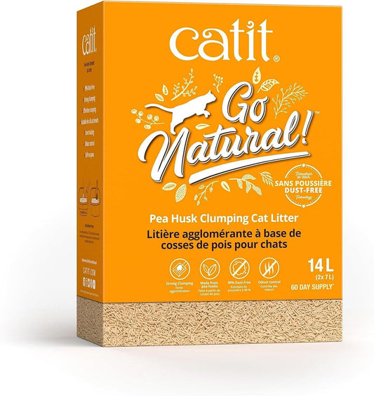 Catit Go Natural Pea Husk Cat Litter 14Ltr Vanilla