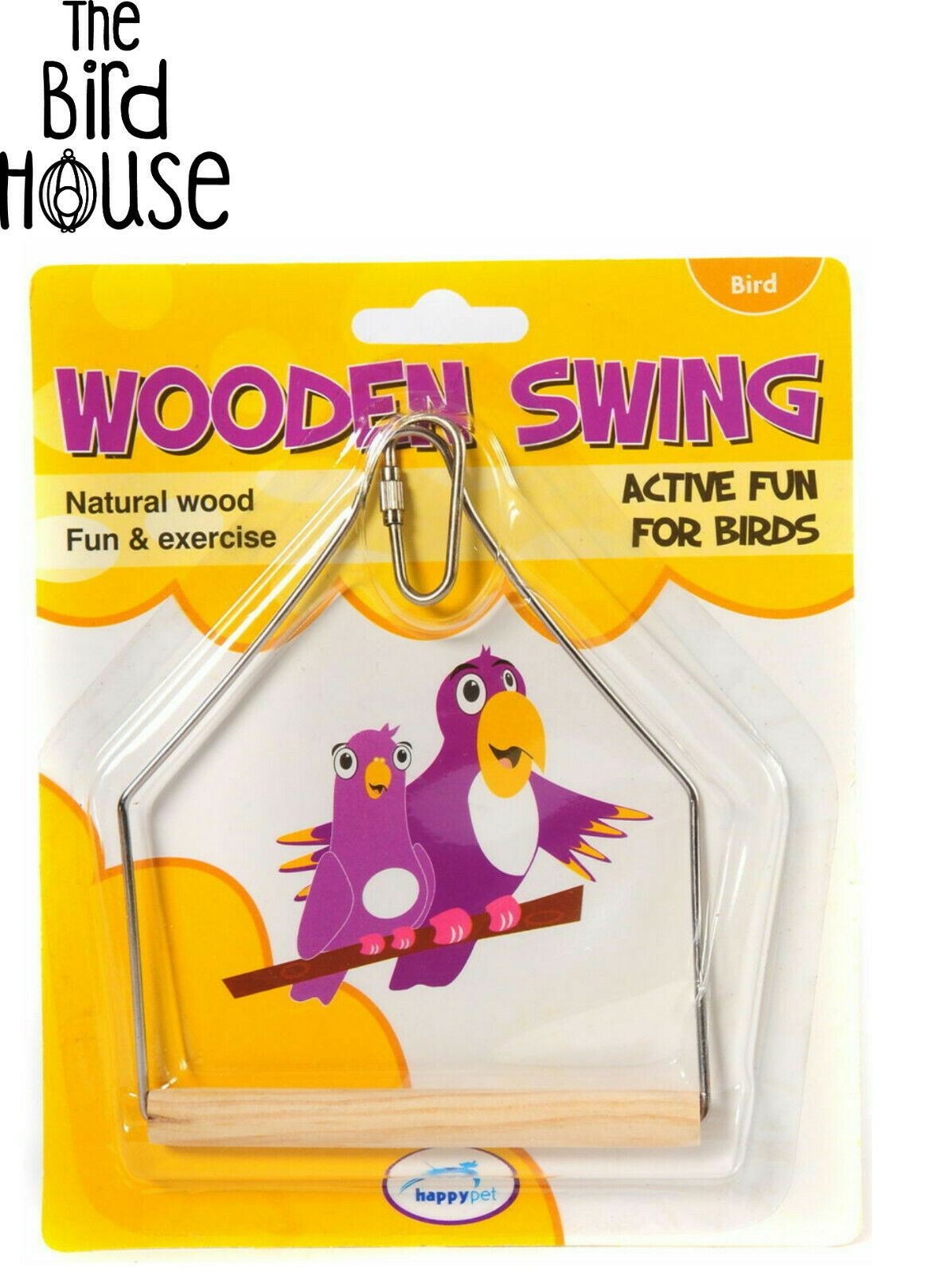 The Bird House Small Wooden Bird Swing