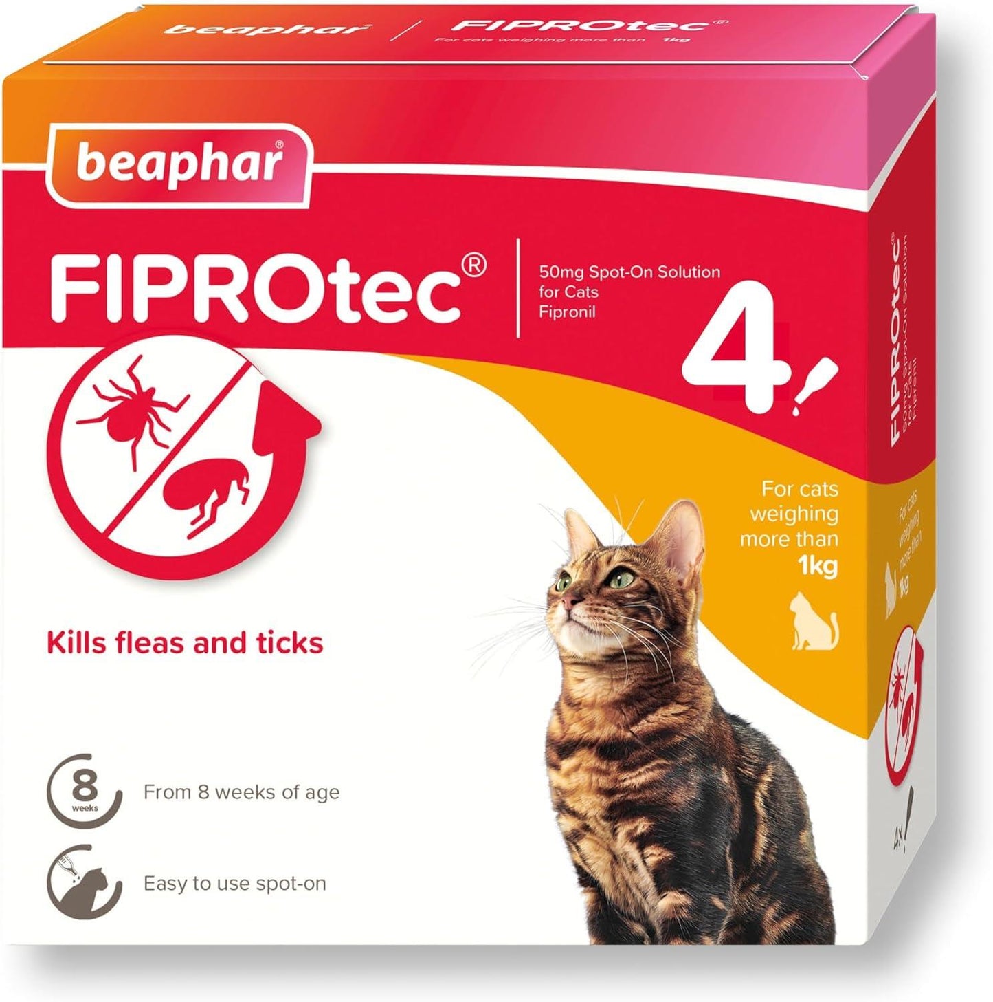 Beaphar Fiprotec Cat 4 Treatments