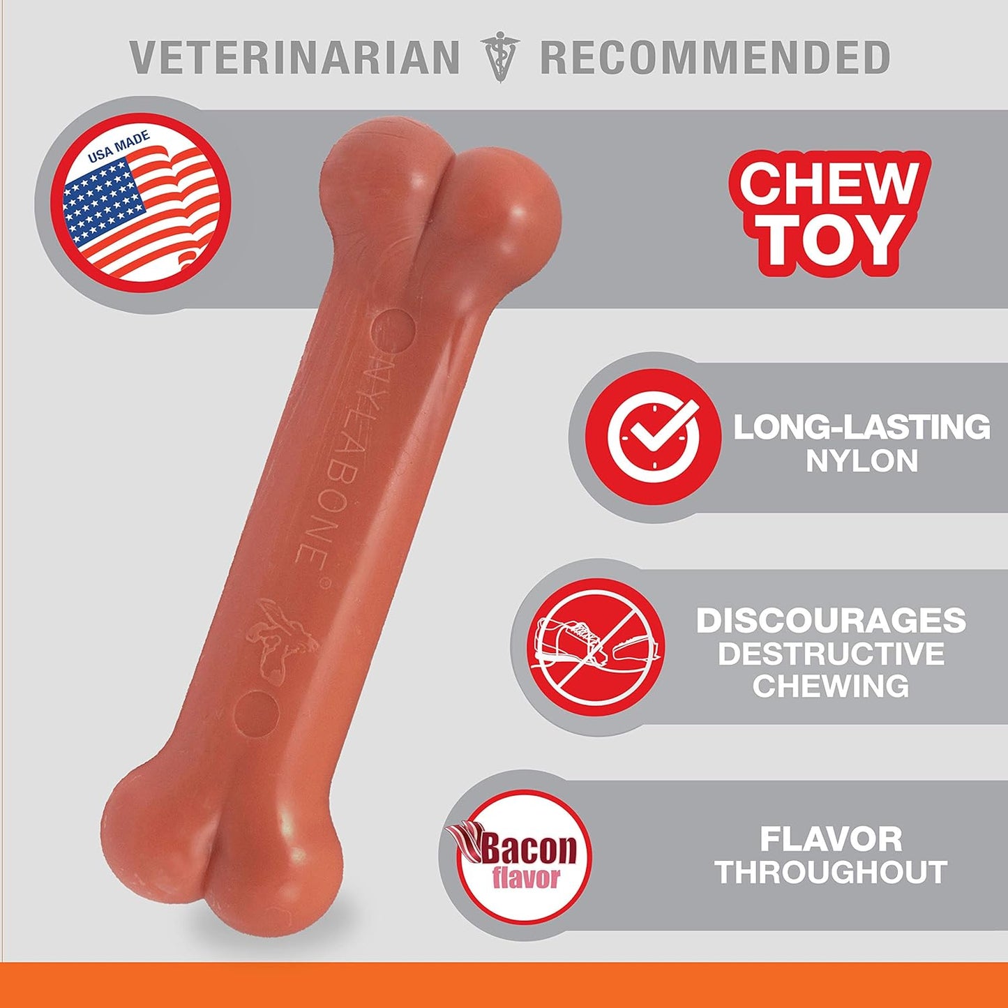 Nylabone Dura Chew Wolf Bacon