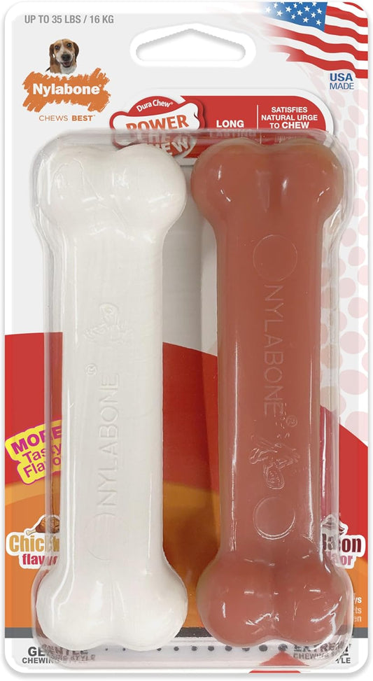 Nylabone Durachew Wolf Twin Pack Chicken & Bacon