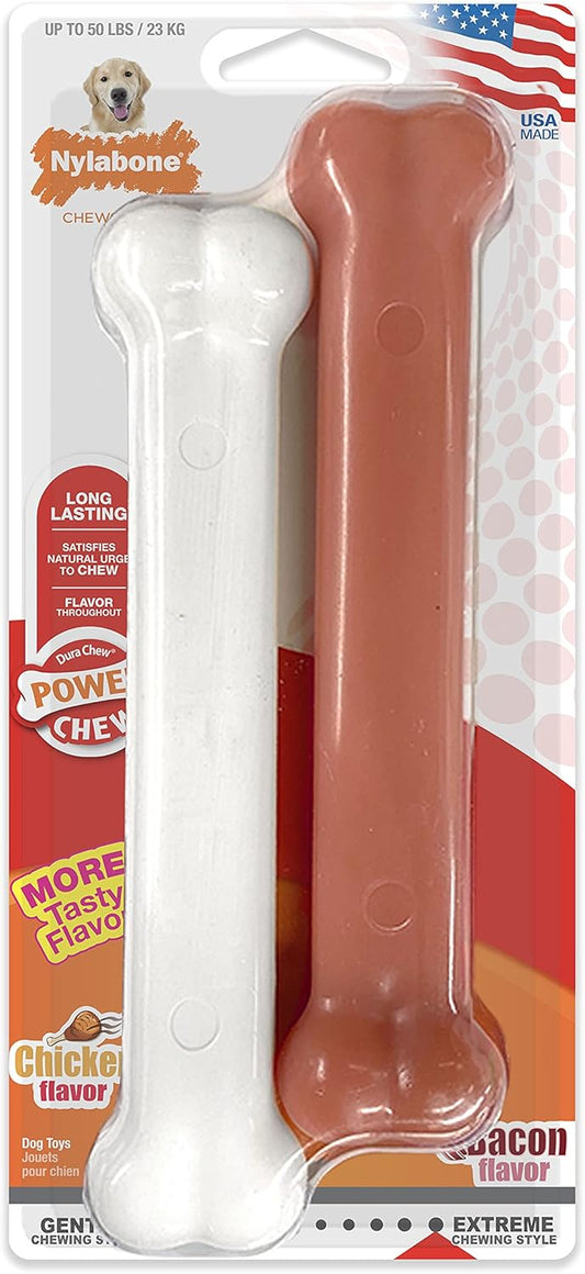 Nylabone Durachew Giant Twin Pack Chicken & Bacon