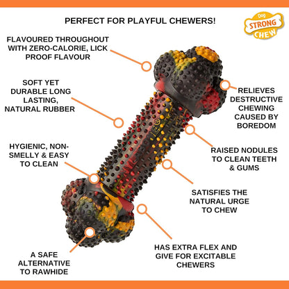 Nylabone Rubber Pimpled Bone Bacon Cheeseburger Small