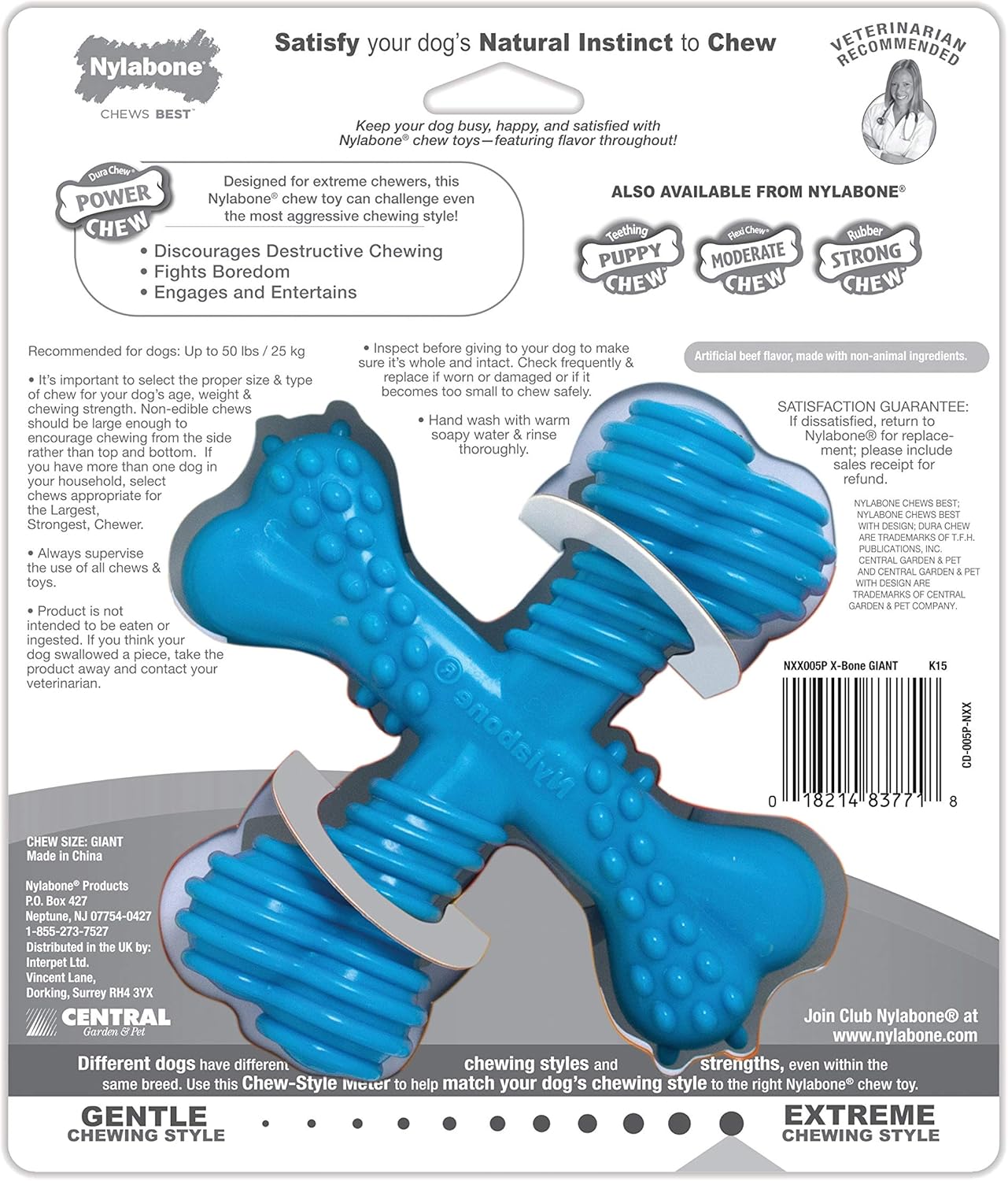 Nylabone Cross Bone Beef
