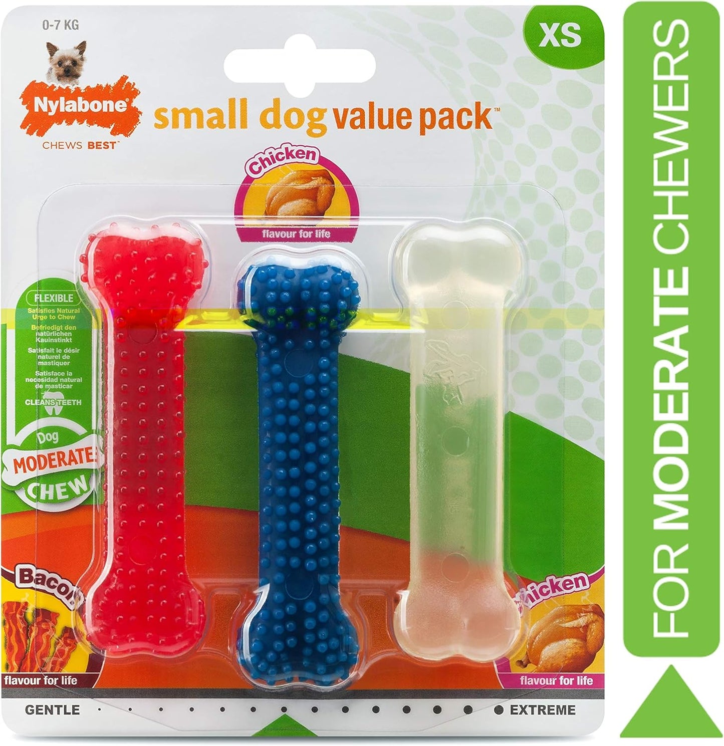 Nylabone X Small Dog Flexible Value 3pcs