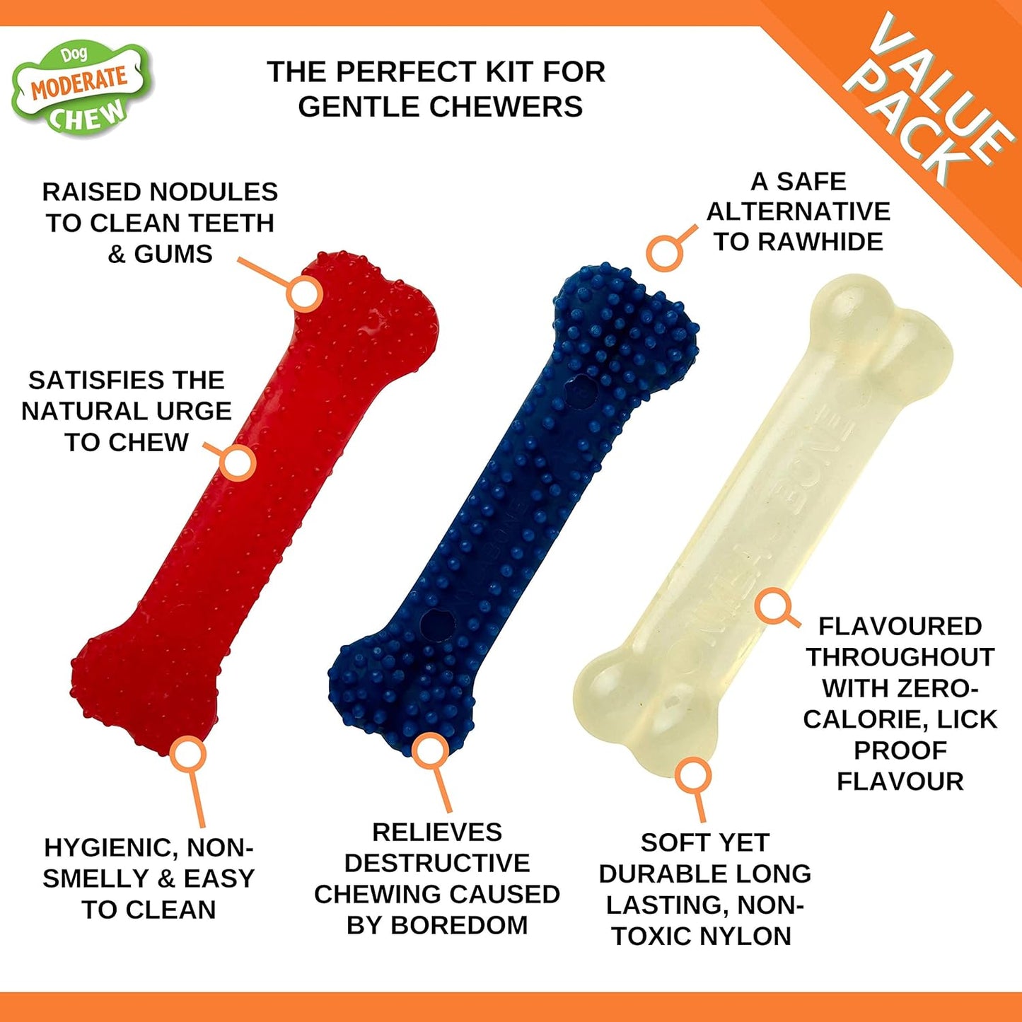 Nylabone X Small Dog Flexible Value 3pcs