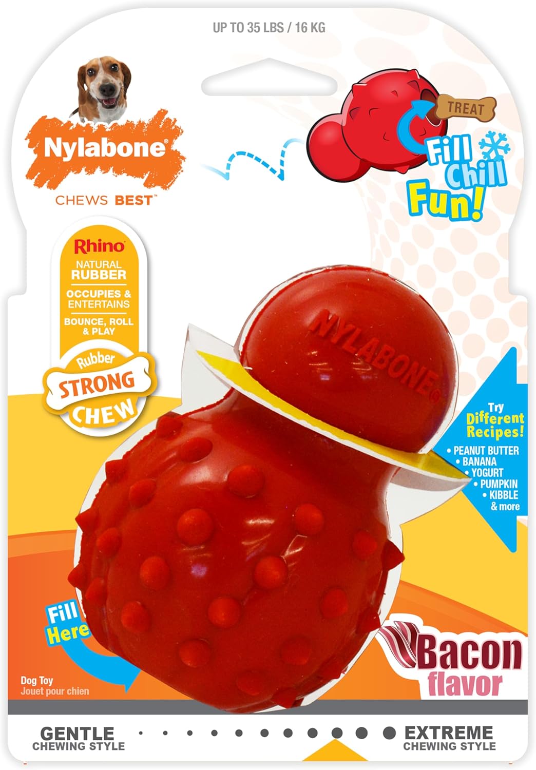 Nylabone Rhino Bacon Puppy Cone Medium