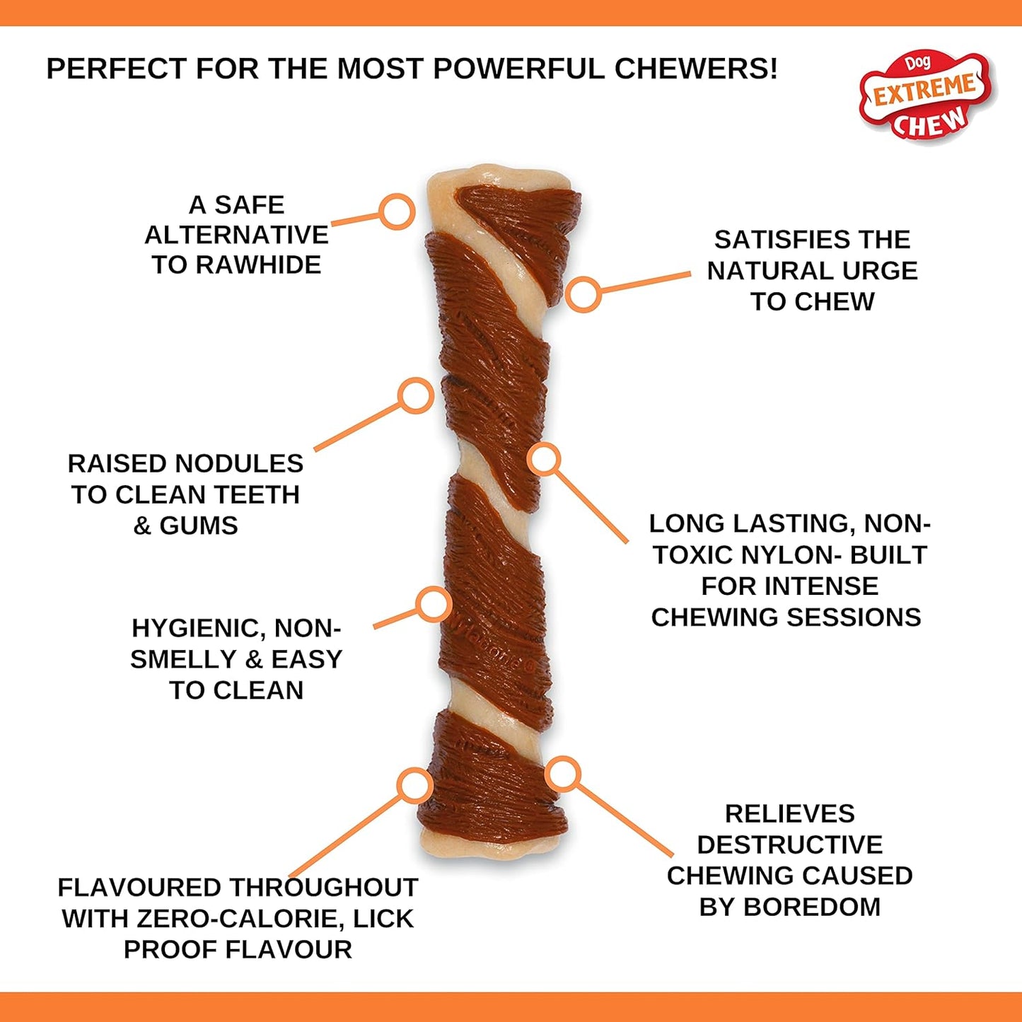 Nylabone Pork Hide Bone Alternative Large Bacon & Peanut Butter