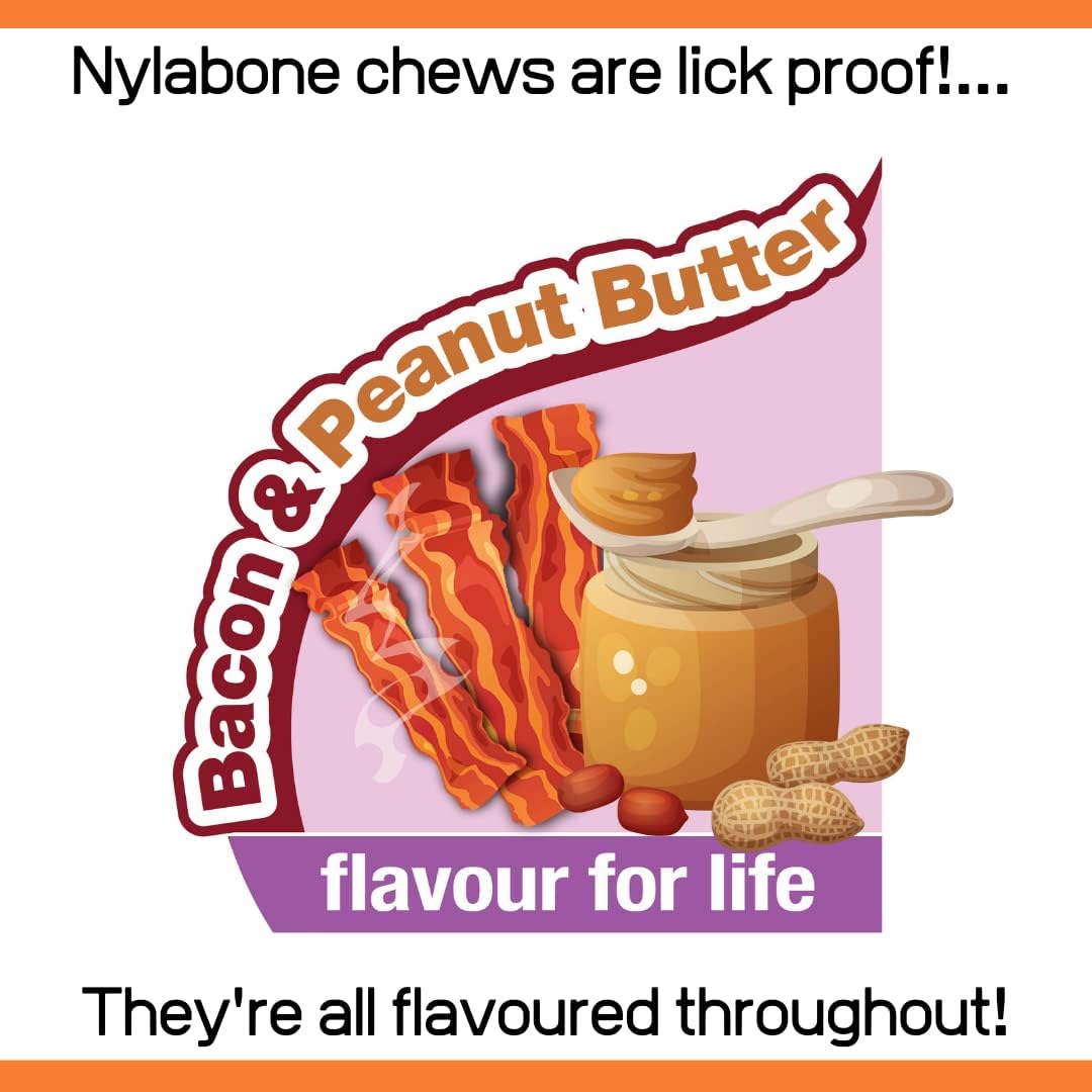 Nylabone Pork Hide Bone Alternative Large Bacon & Peanut Butter