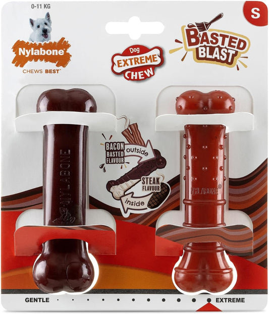 Nylabone Extreme Chew Basted Bone Twin Pack Small
