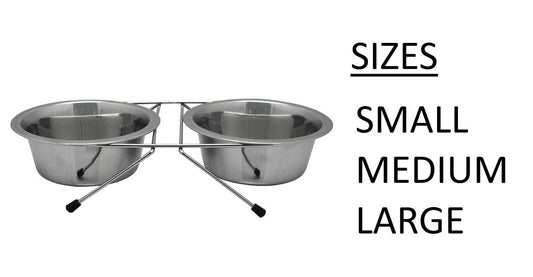 Pet Platter Stainless Steel Double Diner 21.5cm 8.5" Dishes