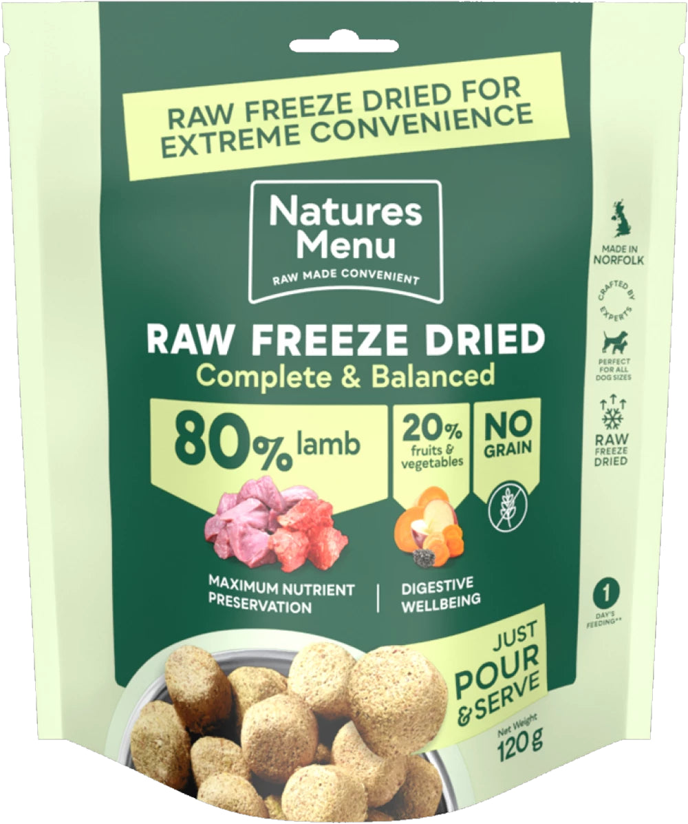 Natures Menu Freeze Dried 80/20 Lamb 120g