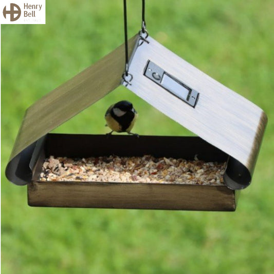 Henry Bell Solar Copper Hanging Bird Feeder