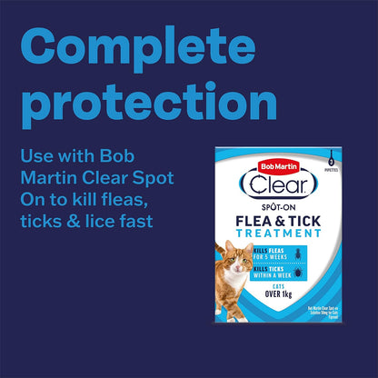 Bob Martin Clear Spot On Wormer Cats 1kg+ 2 Pipettes