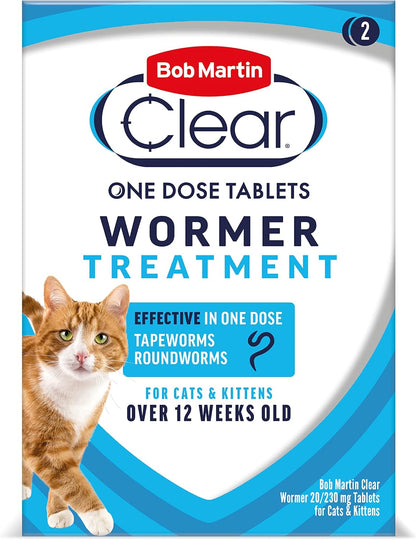 Bob Martin Clear One Dose Wormer Cat 2 Tablets