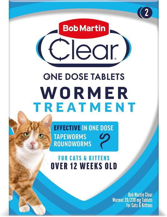 Bob Martin Clear One Dose Wormer Cat 2 Tablets