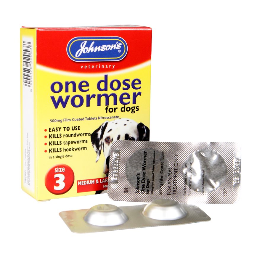 Johnson's Veterinary One Dose Dog Wormer Size 3