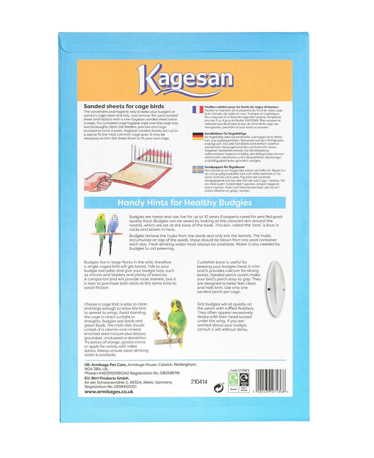 Kagesan Blue 16"x 10" 6 Sheets