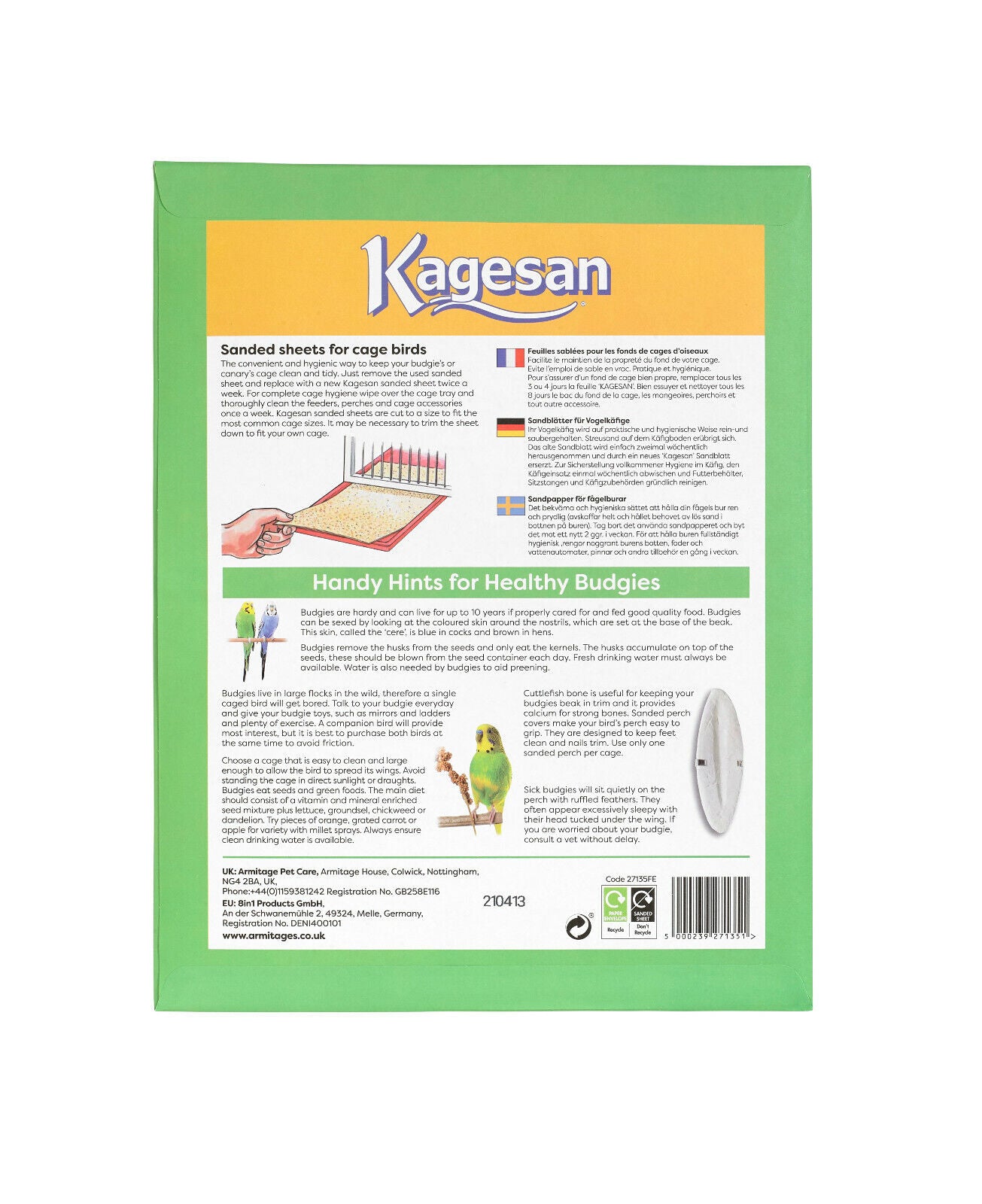 Kagesan Green 13"x 10" 6 Sheets