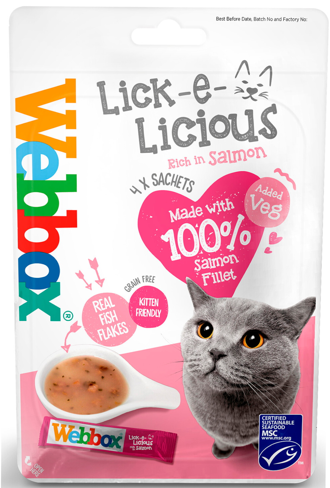 Webbox Lick E Licious Salmon 4 x 20g Sachets