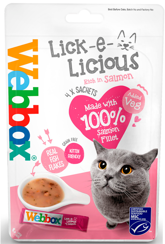 Webbox Lick E Licious Salmon 4 x 20g Sachets