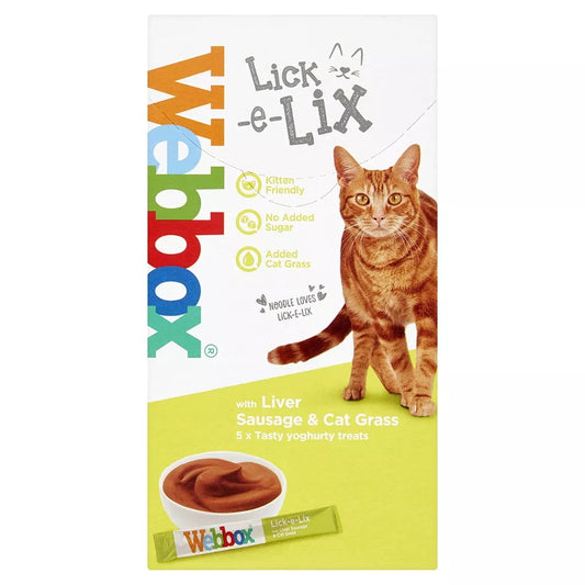 Webbox Lick E Lix Liver Sausage & Cat Grass 7 X 15g Sachets