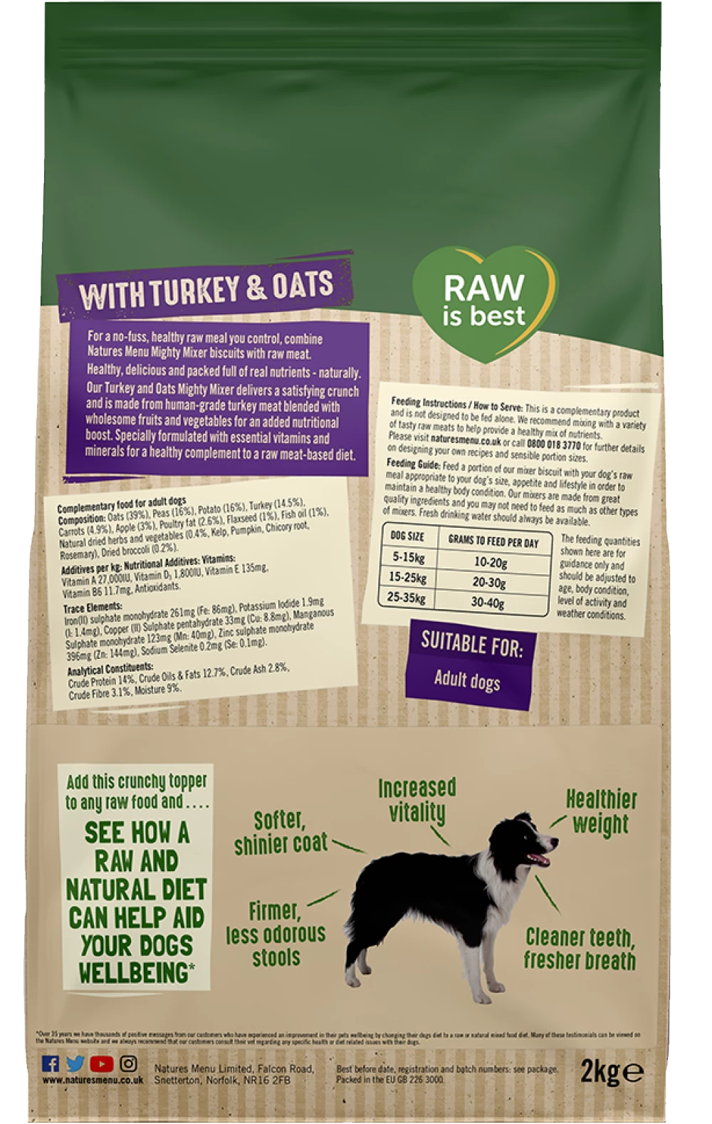 Natures Menu Mighty Mixer With Turkey & Oats 2kg